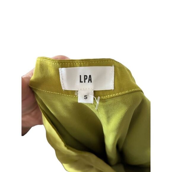 LPA Button & Zip Fly No Belt Loops Pleated Trouser Pants Green Size Small - Picture 7 of 10